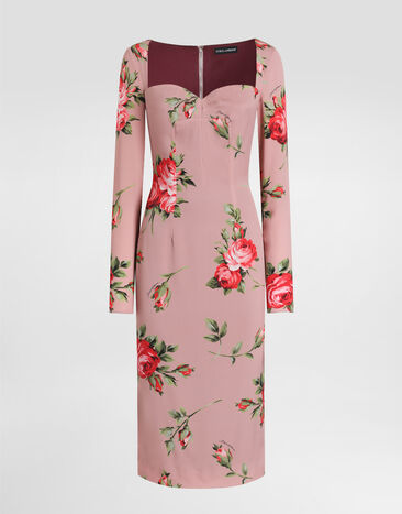 Dolce & Gabbana Rose bouquet-print sheath dress Multicolor F612TTFSA8Q
