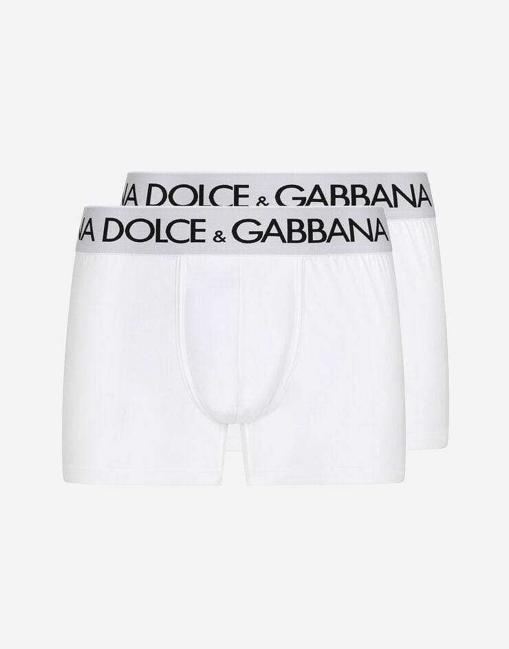 Dolce & Gabbana Zweierpack Boxershorts bi-elastischer Baumwolljersey Weiss M9D70JONN97