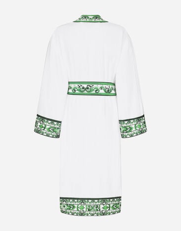 Dolce & Gabbana Cotton Terry Bathrobe Multicolor TCF010TCAGN