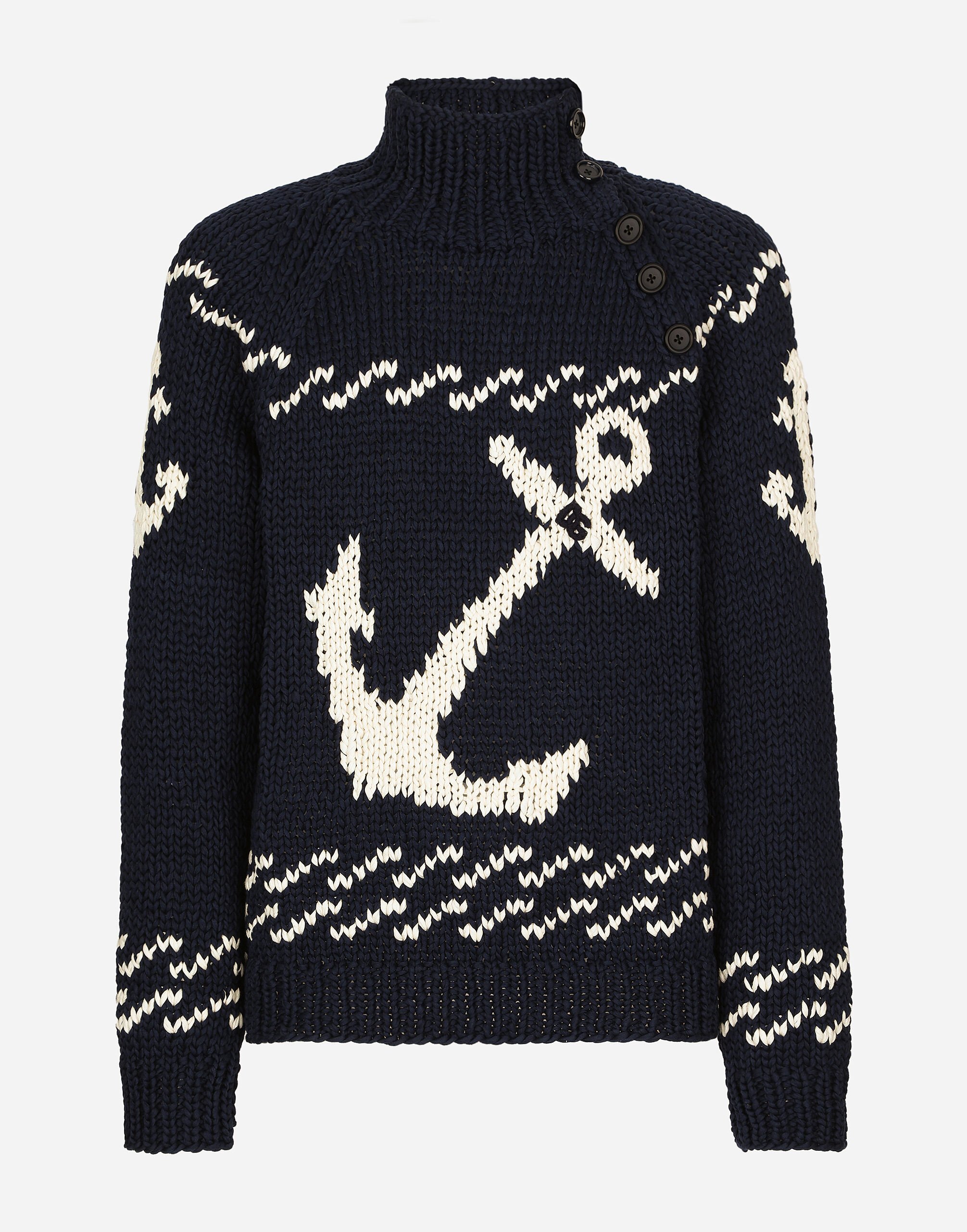 Dolce & Gabbana Marina-print turtle-neck sweater Multicolor GXZ08ZJBSG3
