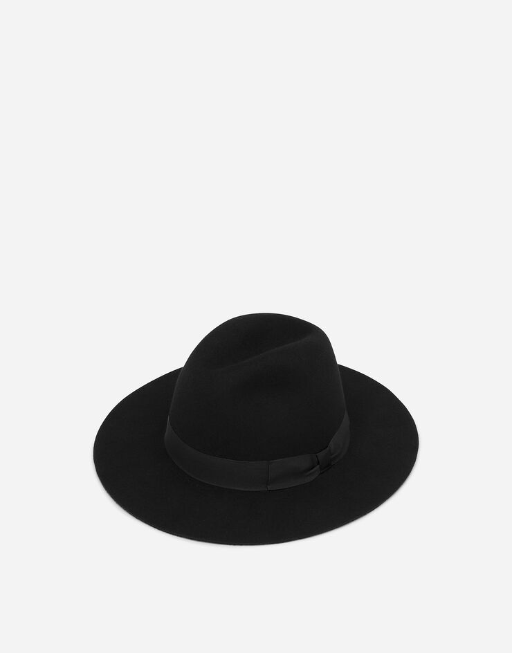 Dolce & Gabbana Chapeau Fedora en feutre de laine Noir FH652AFU2XJ