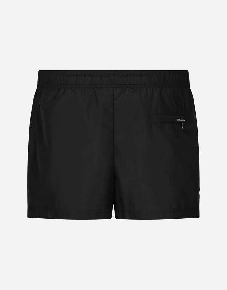 Dolce & Gabbana Kurze Badeshorts DG-Patch Schwarz M4F29TFUSFW