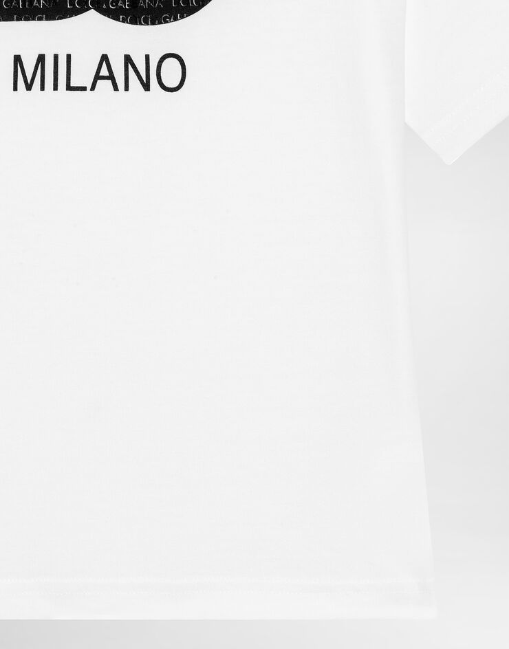 Dolce & Gabbana Jersey T-shirt with DG logo print Blanco L4JTEYG7L4M