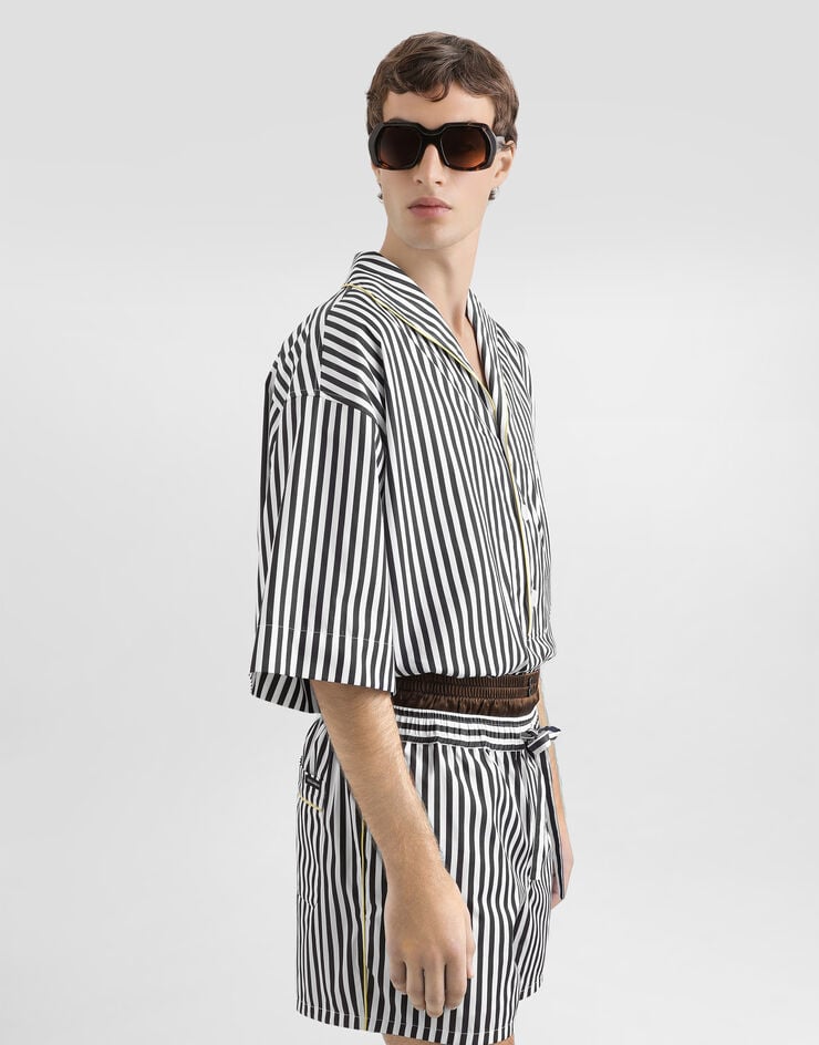 Dolce & Gabbana Camisa en popelina a rayas Multicolor G5OL5TFR52G