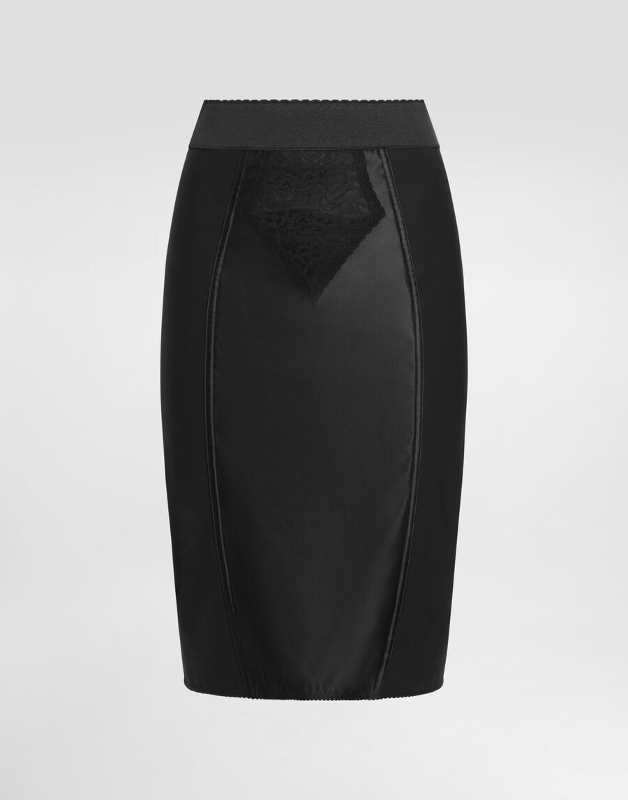 Lace and satin skirt