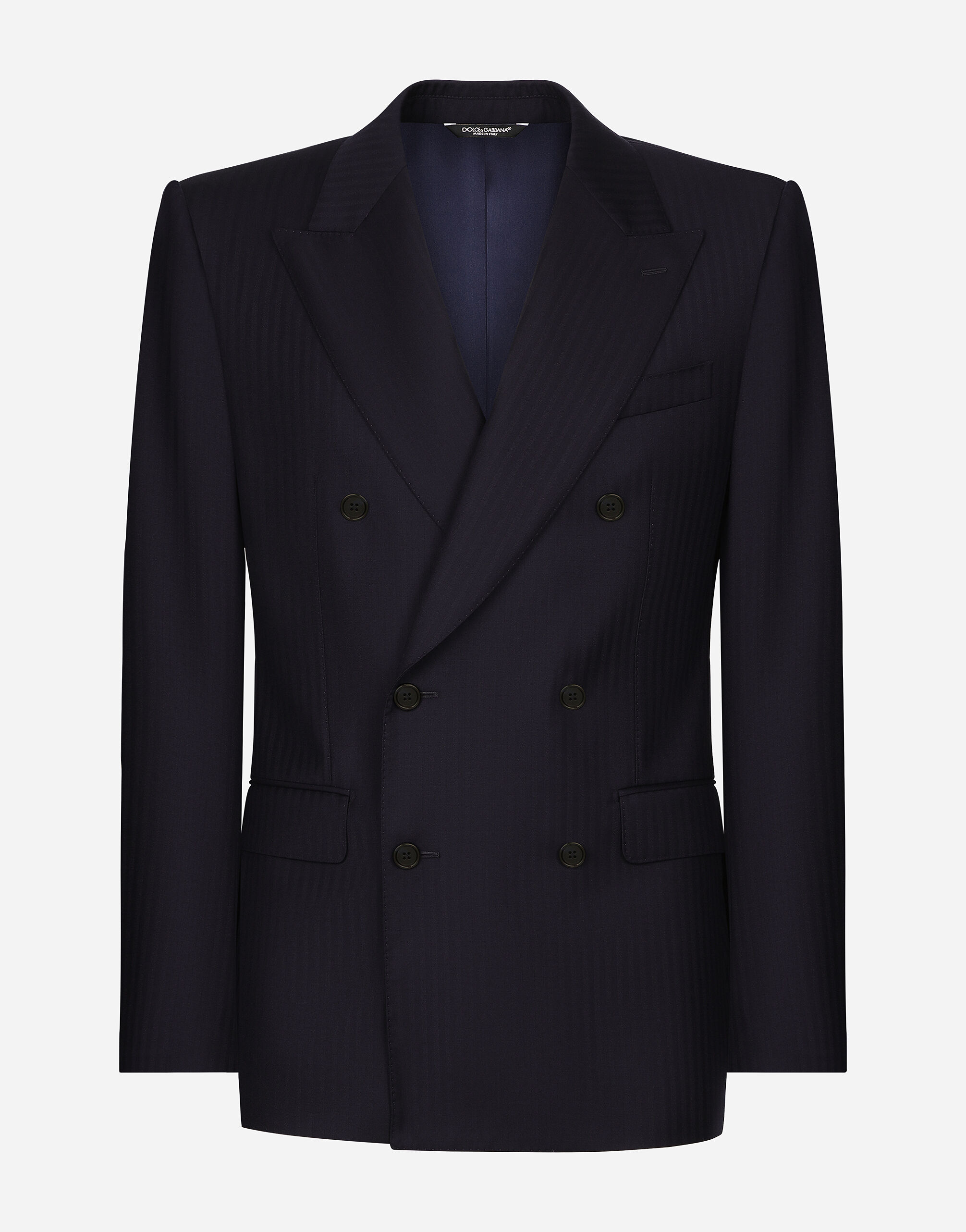 Dolce & Gabbana Zweireihige Jacke Sicilia aus Wolle Beige G2SV7THLMGE