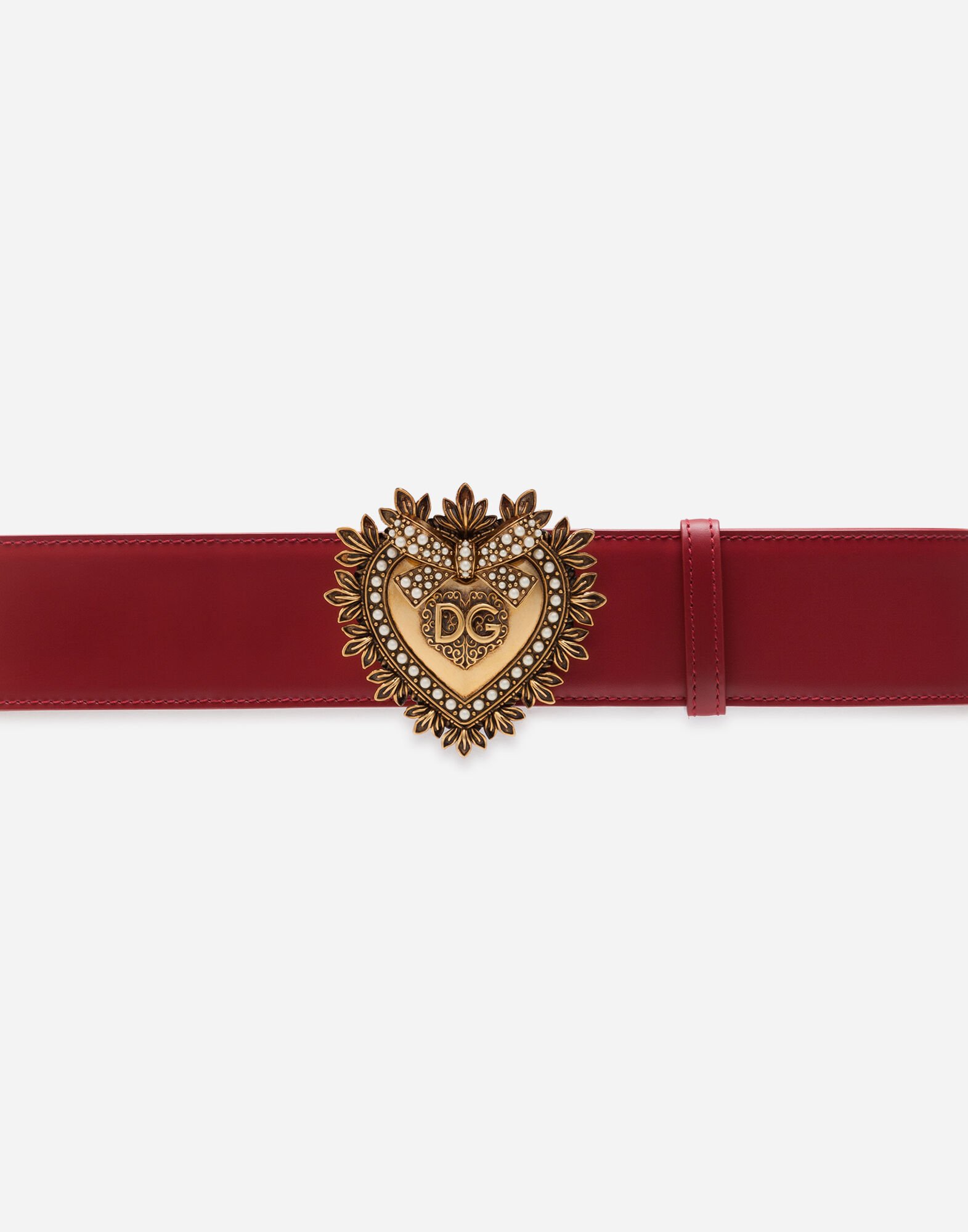Luxury leather Devotion belt in Red for Women