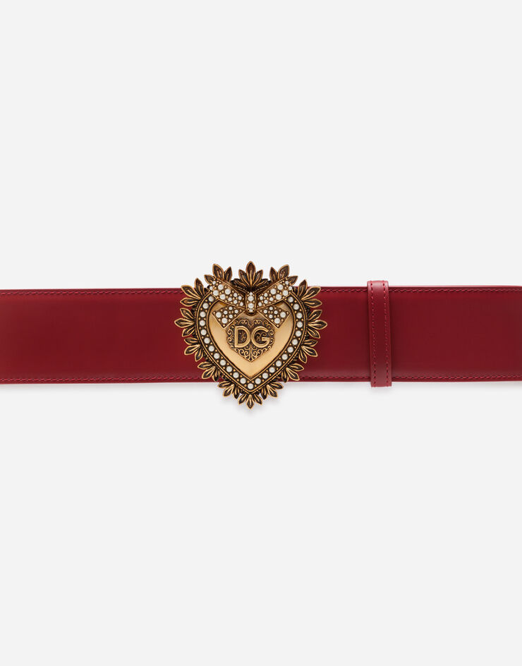 Dolce & Gabbana Cinturón Devotion de cuero lux Rojo BE1316AK861