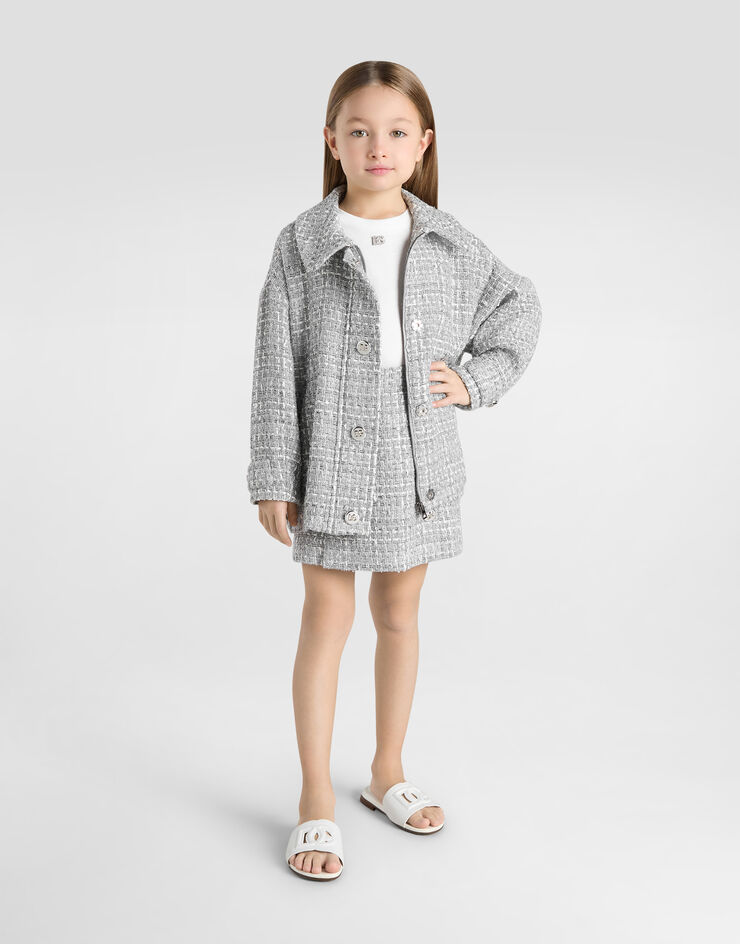 Dolce & Gabbana Veste droite en tissu bouclé lamé Multicolore L52B02FQOAB