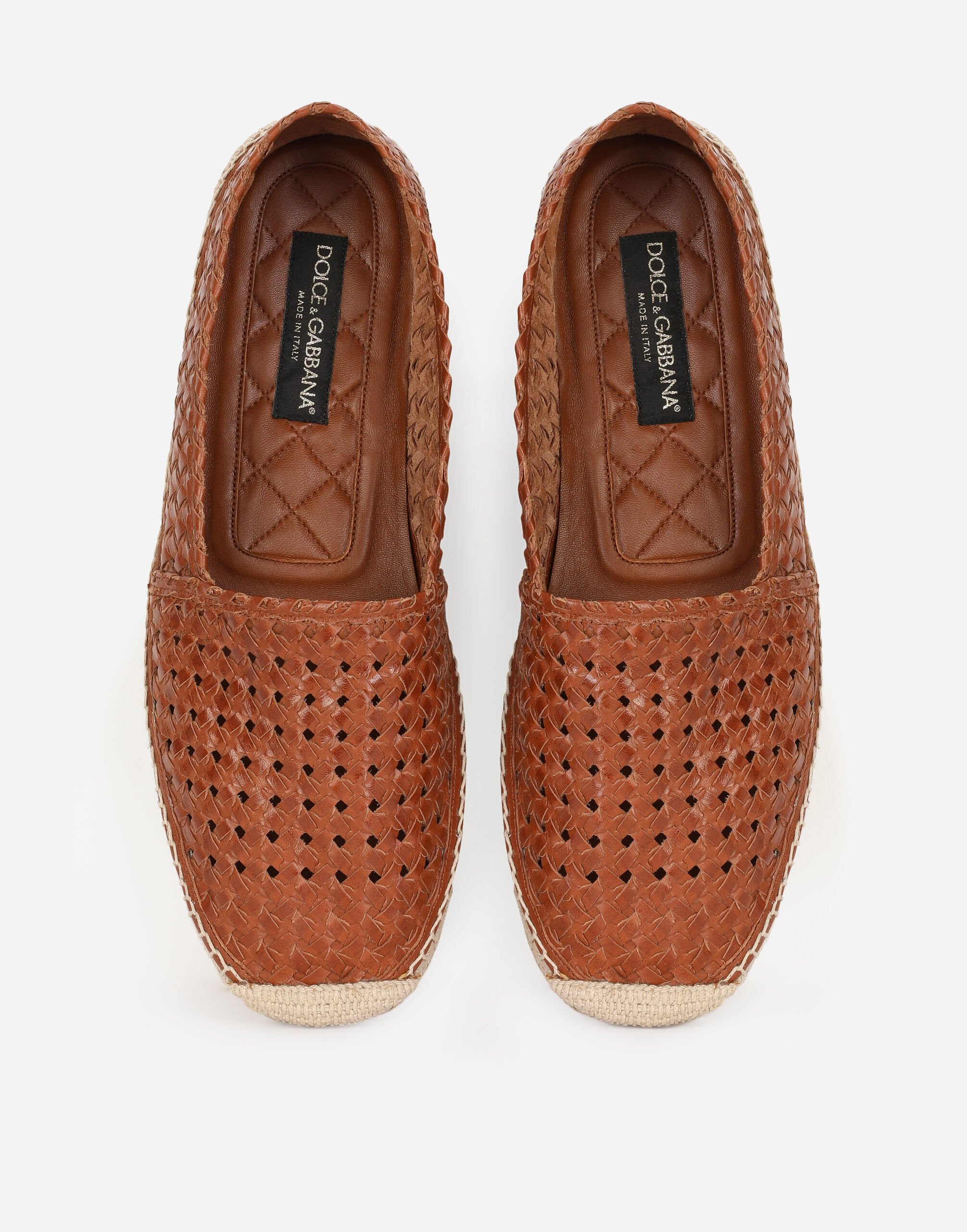 Woven goatskin espadrilles in Brown for Men Dolce Gabbana US