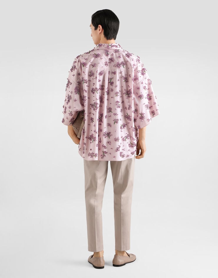 Dolce & Gabbana Cotton shirt with embroidery Multicolor G5PF9ZGK236