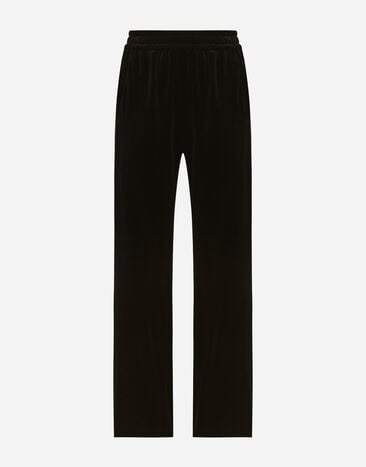 Dolce & Gabbana Velvet jogging pants Black F6H0ZTFLRE1