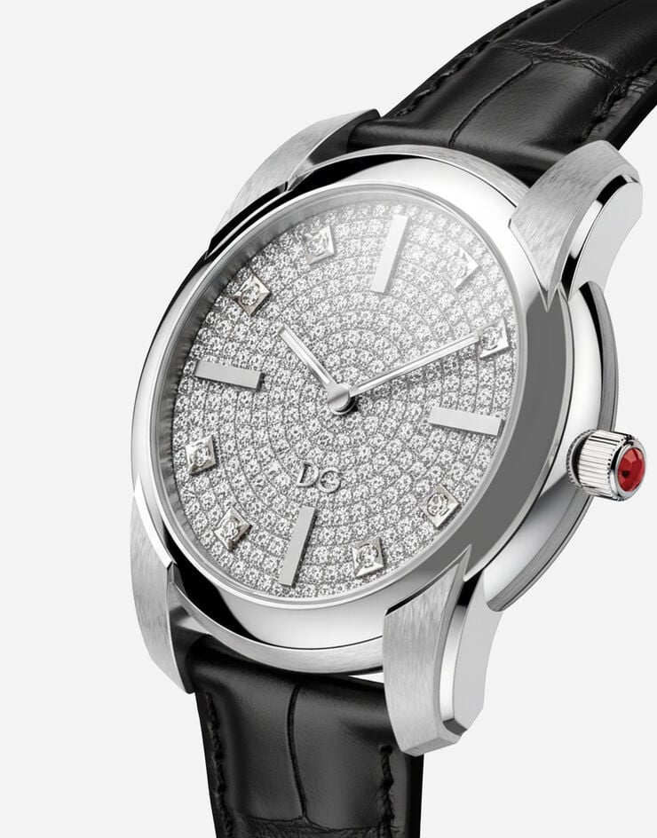 Dolce & Gabbana Orologio DG7 Pavé oro bianco Nero WWFE2GXPIDA