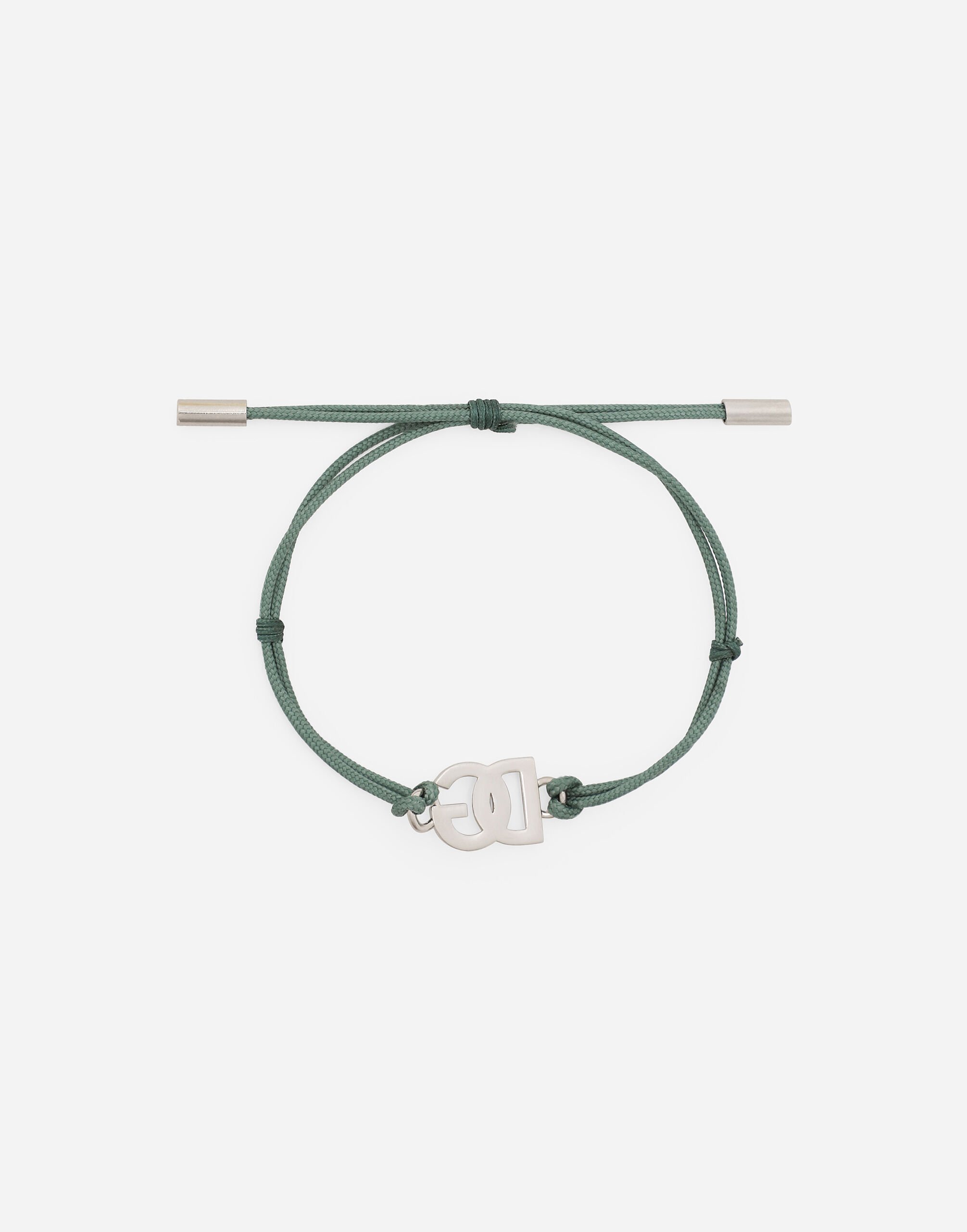 Cord bracelet with DG logo in Green for Men | Dolce&Gabbana®
