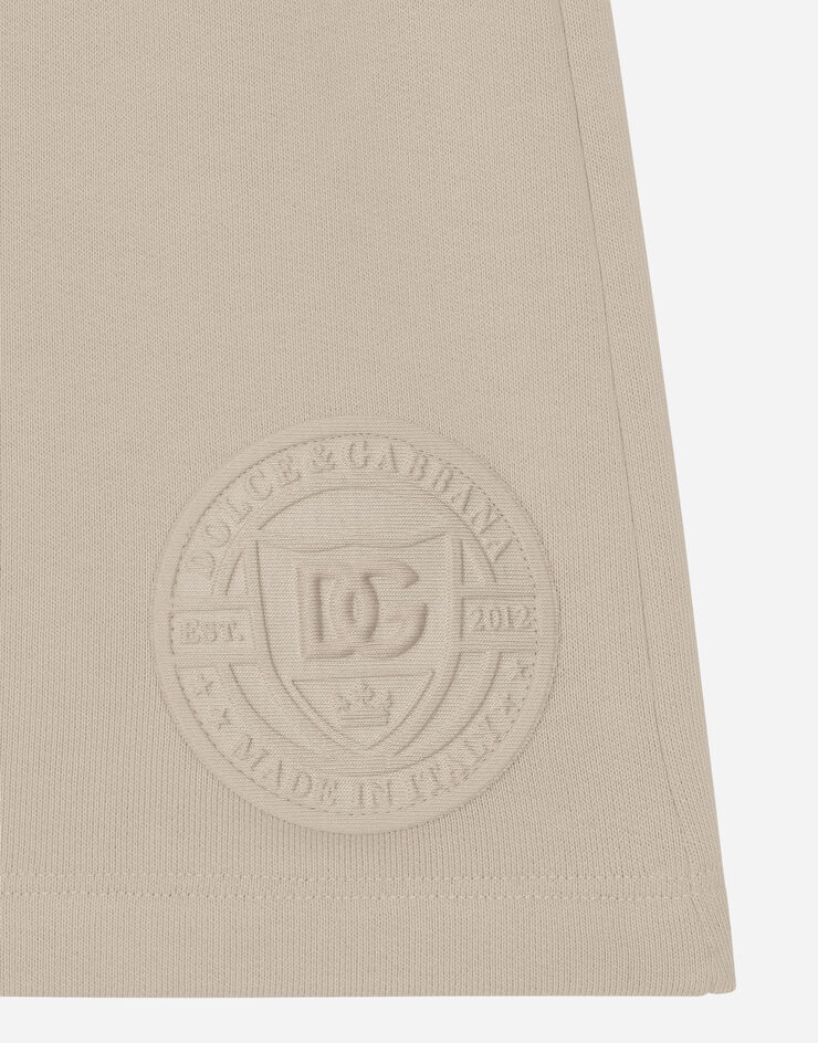 Dolce & Gabbana Jersey shorts with DG logo Beige L4JQT1G7NXC