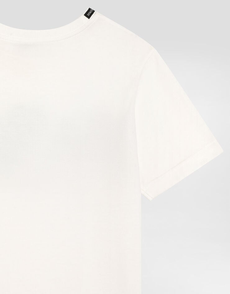 Dolce & Gabbana Jersey t-shirt with dolce&gabbana patch White L4JTHUG7P0T