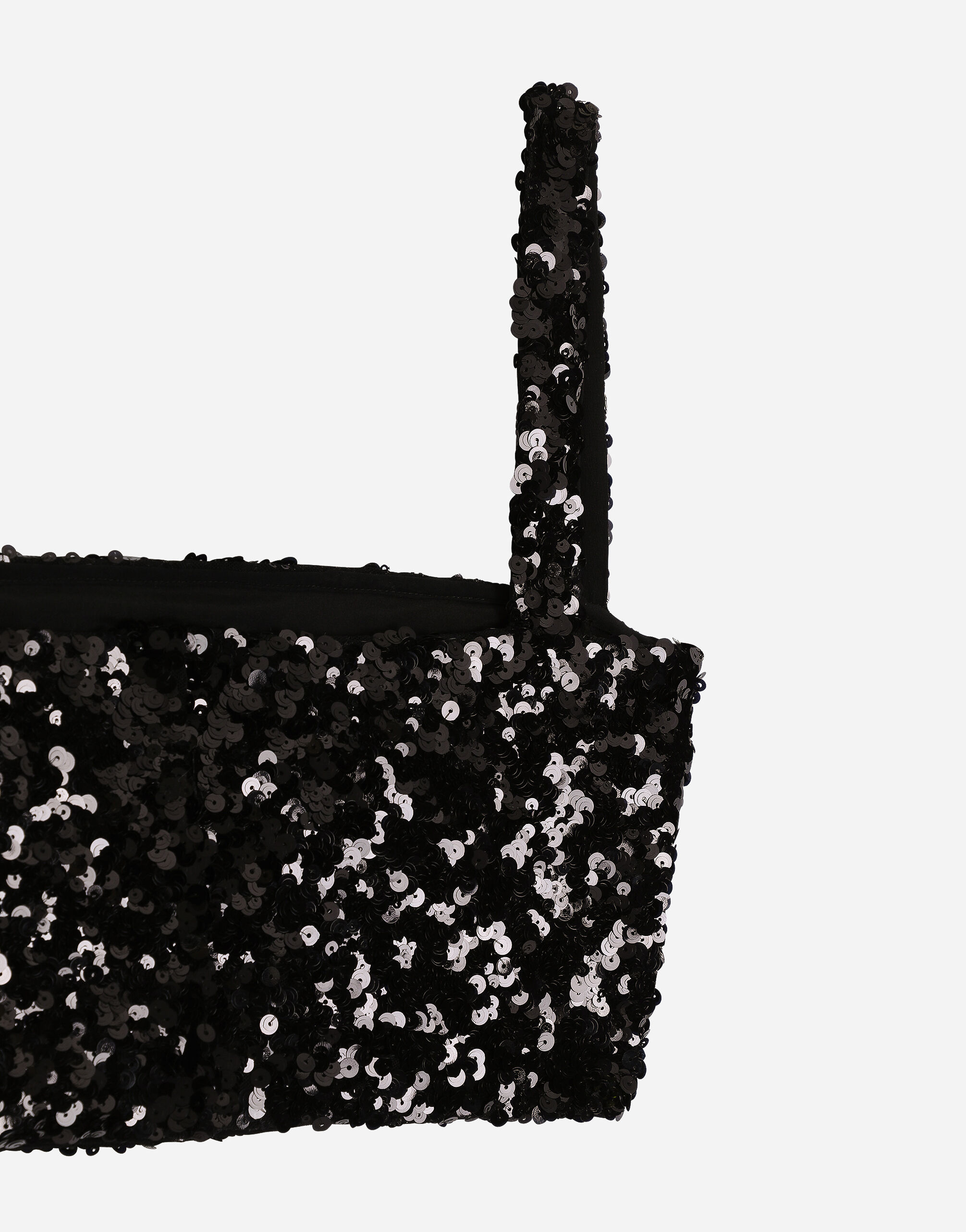 Sequined crop top with straps - thumbnail 5