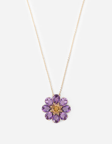 Dolce & Gabbana Spring Necklace 18kt yellow gold and amethysts Gold WAFI1GWAM01