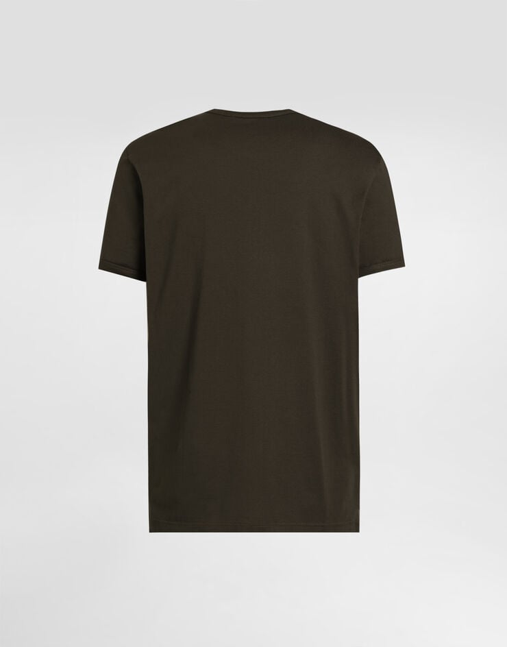 Dolce & Gabbana T-Shirt aus Baumwolle Brown G8JX7TG7P1A