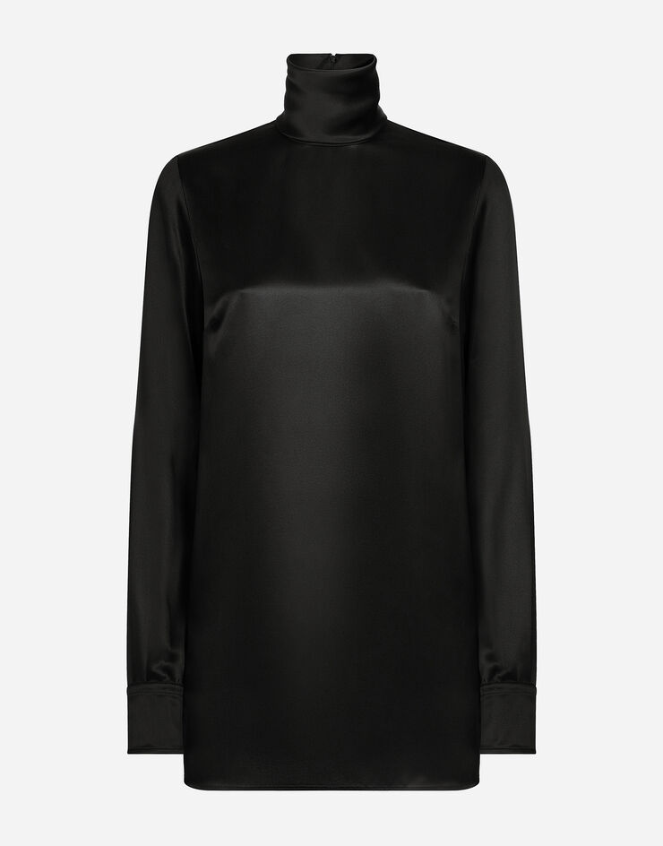 Dolce & Gabbana Blusa en raso de seda Negro F7AI0TFU1AU