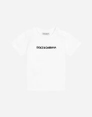 Dolce & Gabbana Jersey t-shirt with logo embroidery Blue L1KJ02JDMB3