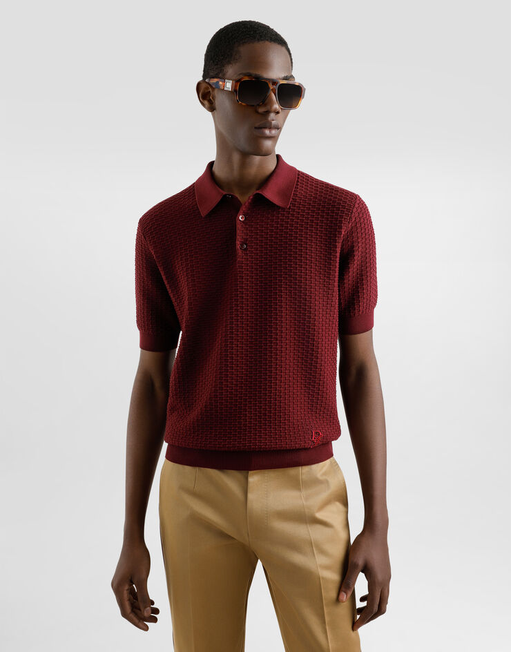 Dolce & Gabbana 徽标刺绣棉质 Polo 衫 枣红 GXZ02ZJBCFB