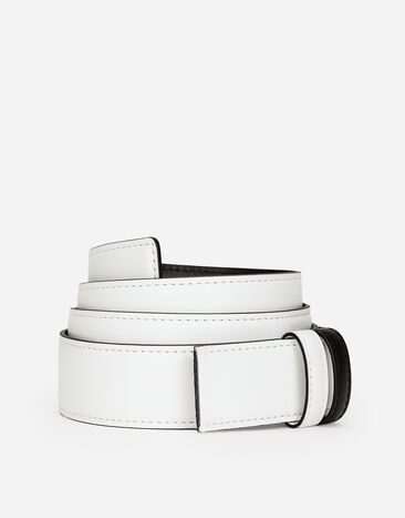 Dolce & Gabbana Cintura asta reversibile in pelle di vitello Argento BC4804AO730