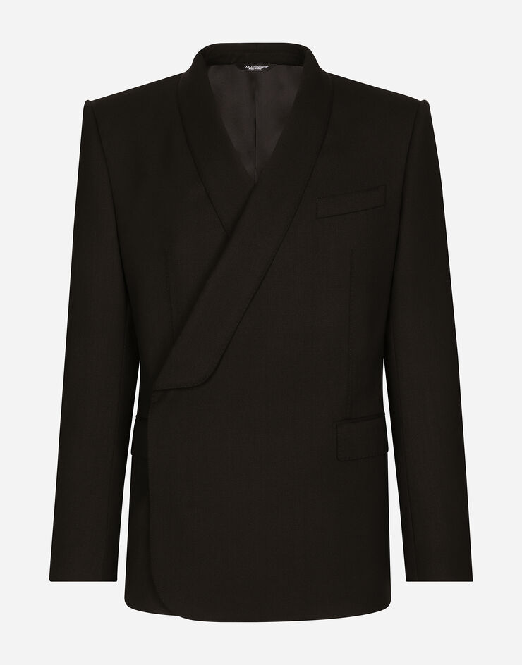 Dolce & Gabbana Double-breasted stretch wool Sicilia-fit jacket Black G2RR4TGF813