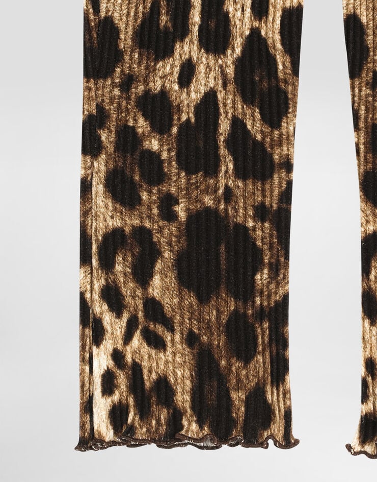 Dolce & Gabbana Gerippte Leggings mit Leo-Print Print L2JPG7HS7Q6