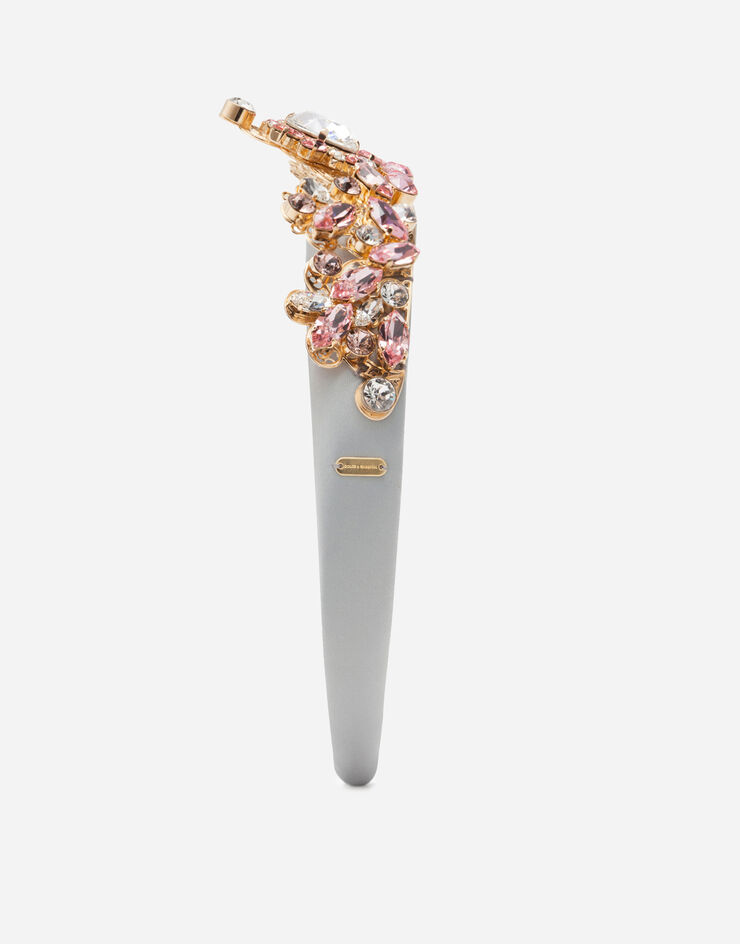 Dolce & Gabbana Cerchietto con applicazioni bijoux allover Silver WHM2J7W1111
