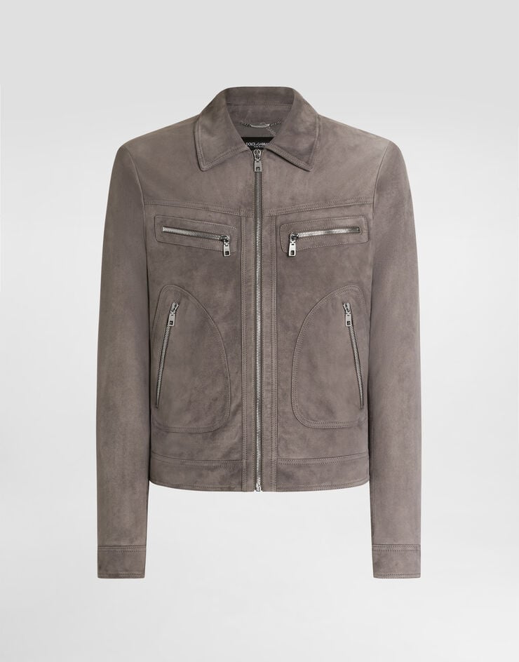 Dolce & Gabbana Blouson en daim Grey G9CFPLHUL1Q