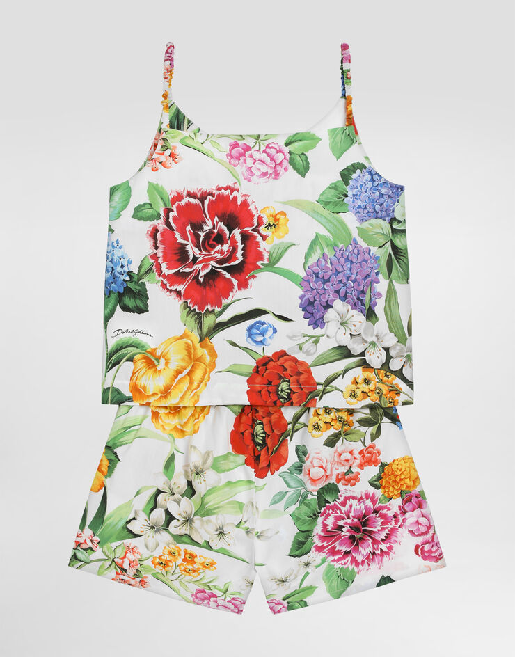 Dolce & Gabbana Poplin top and shorts set with floral print Print L51U09HS5S5