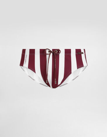 Dolce & Gabbana Swim briefs with high-cut leg and striped print Multicolor M4A09JFSGAQ
