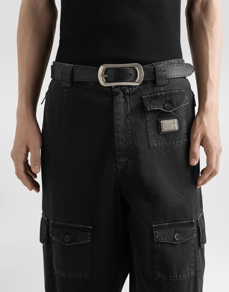 Dolce & Gabbana Tempesta calfskin belt Black BC4979A0161