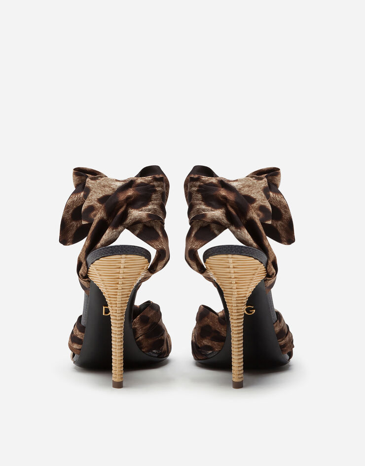 Dolce & Gabbana Twill sandals with leopard print and heel in wicker Dolce & Gabbana Twill sandals with leopard print and heel in wicker ANIMAL PRINT CR1015AX980