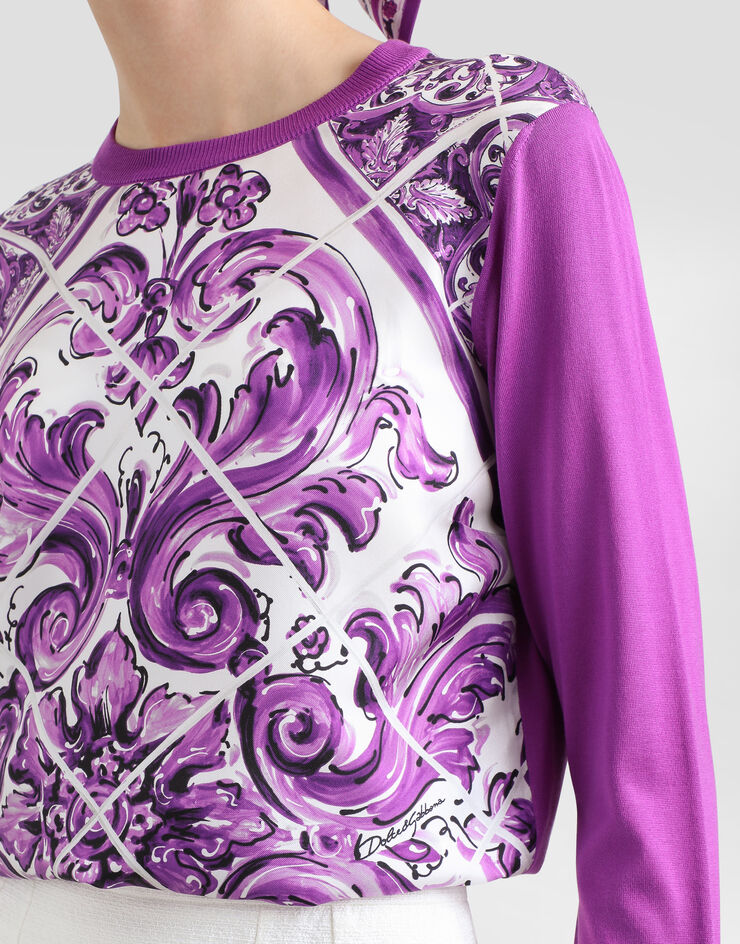 Dolce & Gabbana Majolica-print silk pullover Multicolor FXX31TJBSJF