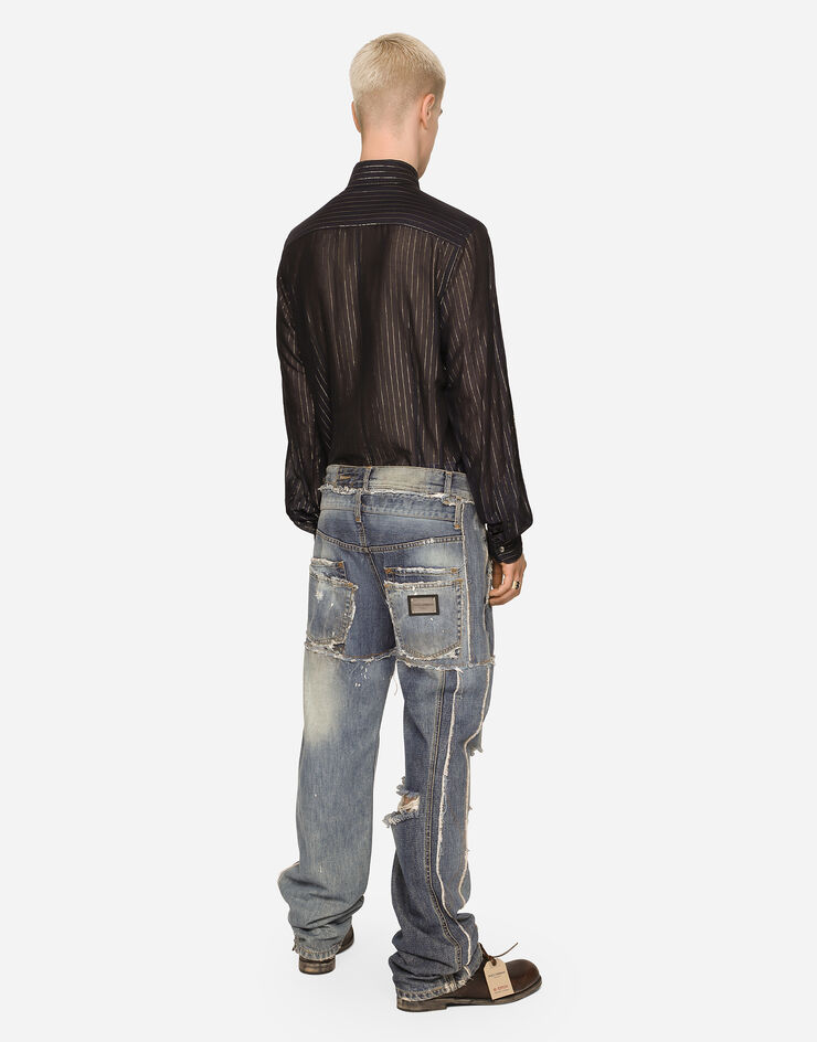 Dolce&Gabbana Pinstripe cotton muslin shirt Multicolor G5LD5TGG768