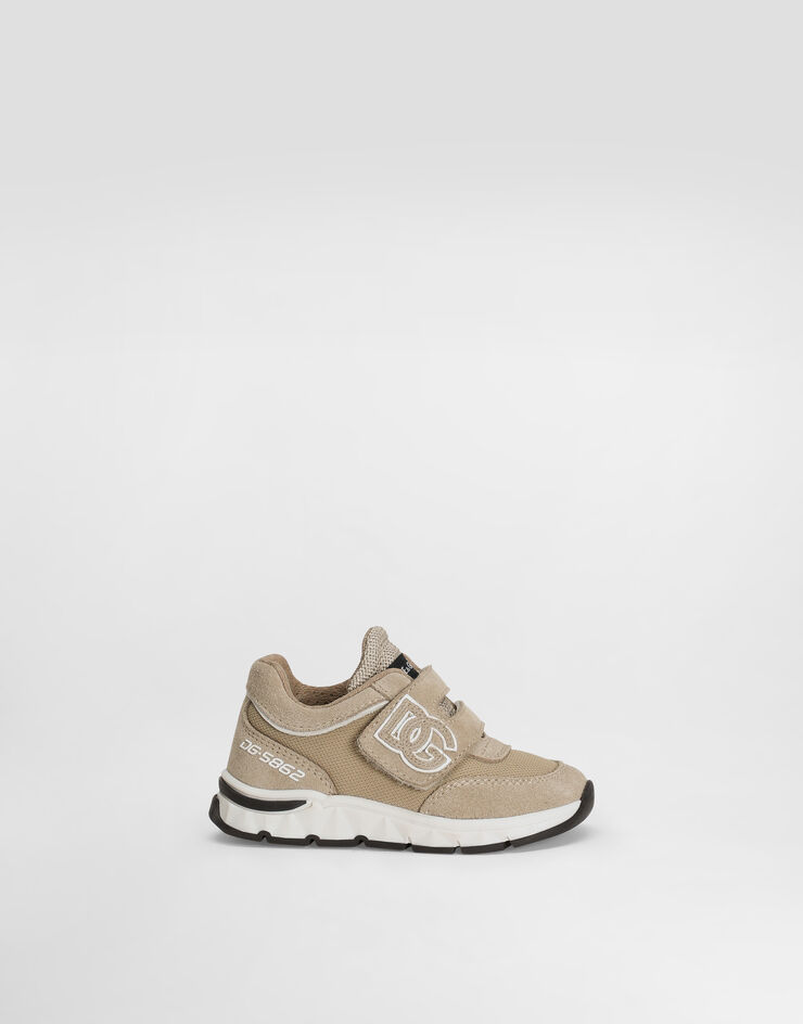 Dolce & Gabbana Sneaker DG running in tessuto mesh e crosta Beige DN0199AA954