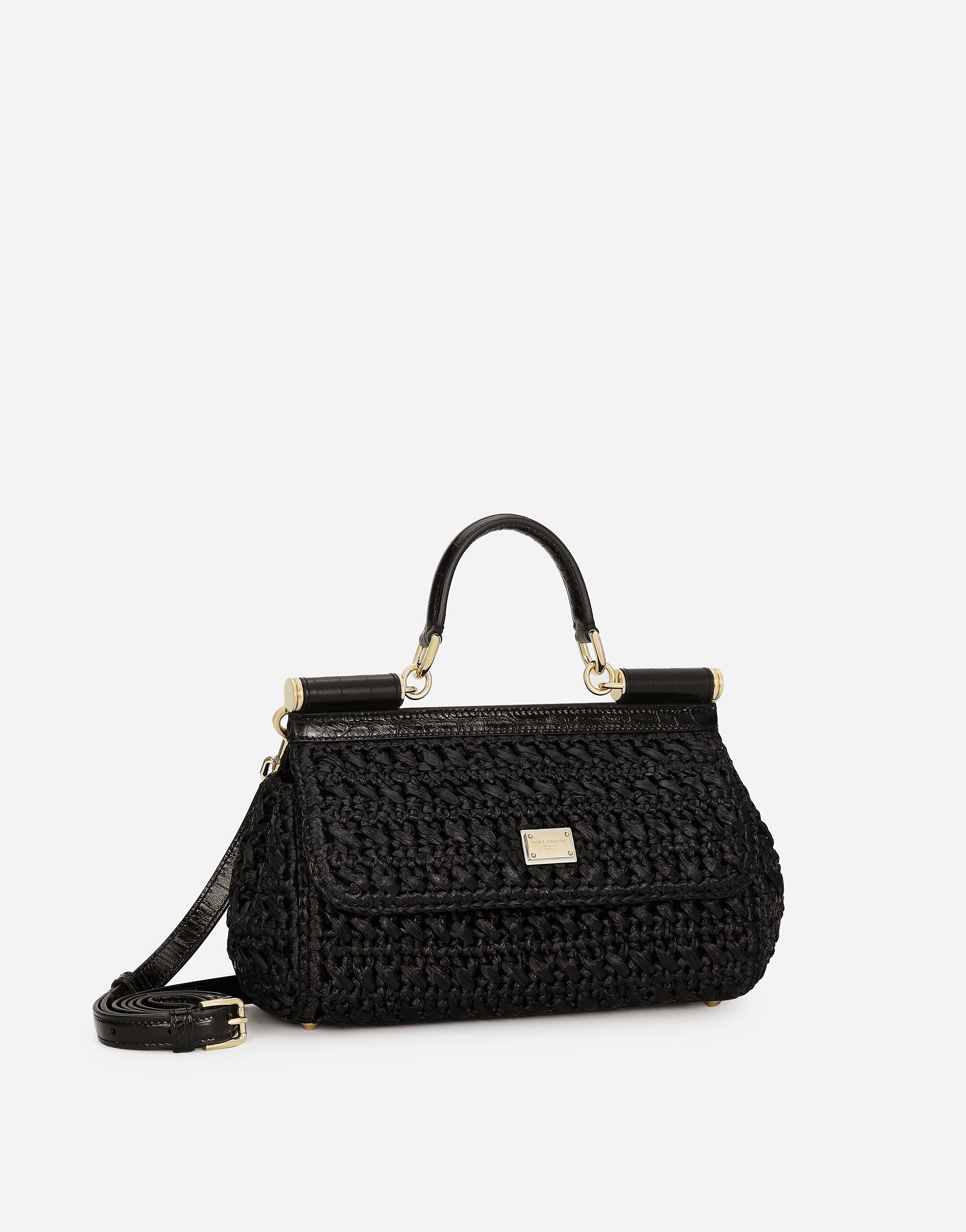 Borsa a mano Sicily allungata in Nero da Donna Dolce Gabbana