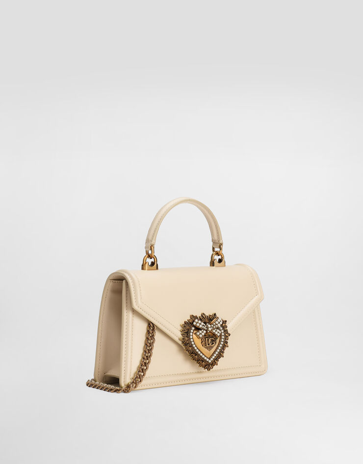 Dolce & Gabbana Devotion 小号顶部手柄手袋 奶油色 BB6711AV893