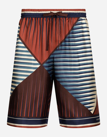 Dolce & Gabbana Printed silk jogging shorts Multicolor CS1769AJ968