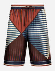 Dolce & Gabbana Printed silk jogging shorts Multicolor GWZ5HTIS1QJ