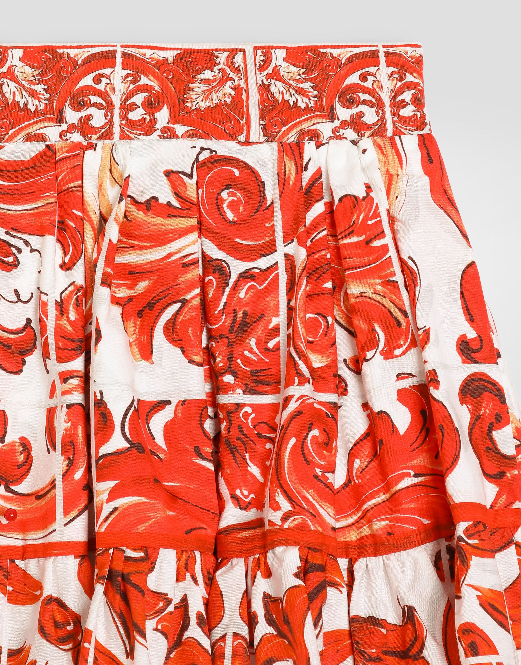 Majolica-print poplin skirt in Multicolor for Girls
