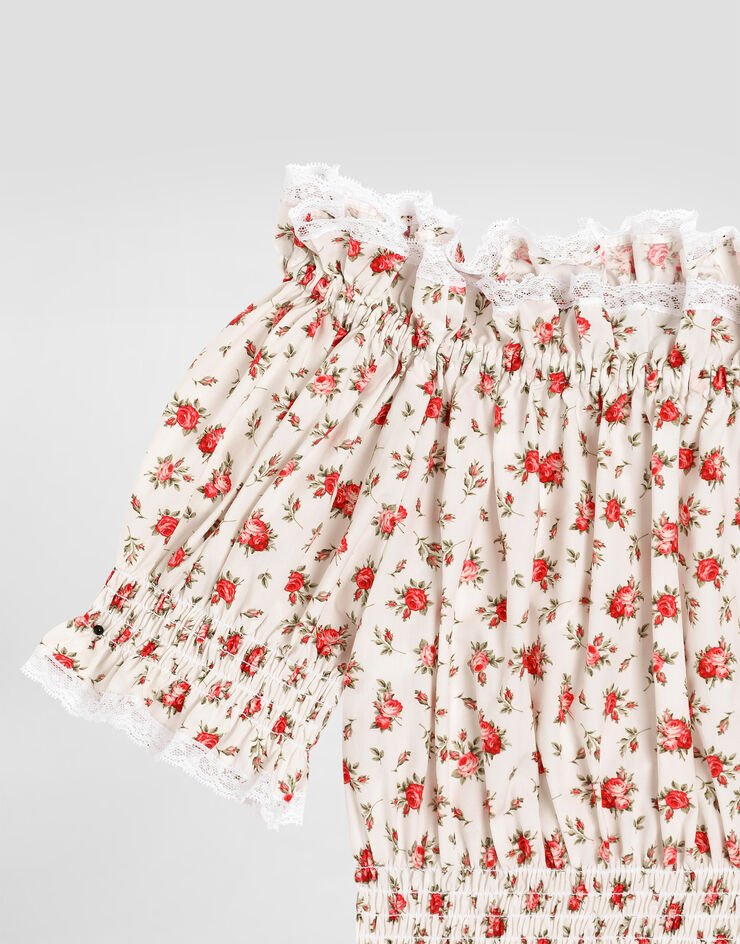 Dolce & Gabbana Roses-print poplin blouse Multicolor L56S62HS5UB