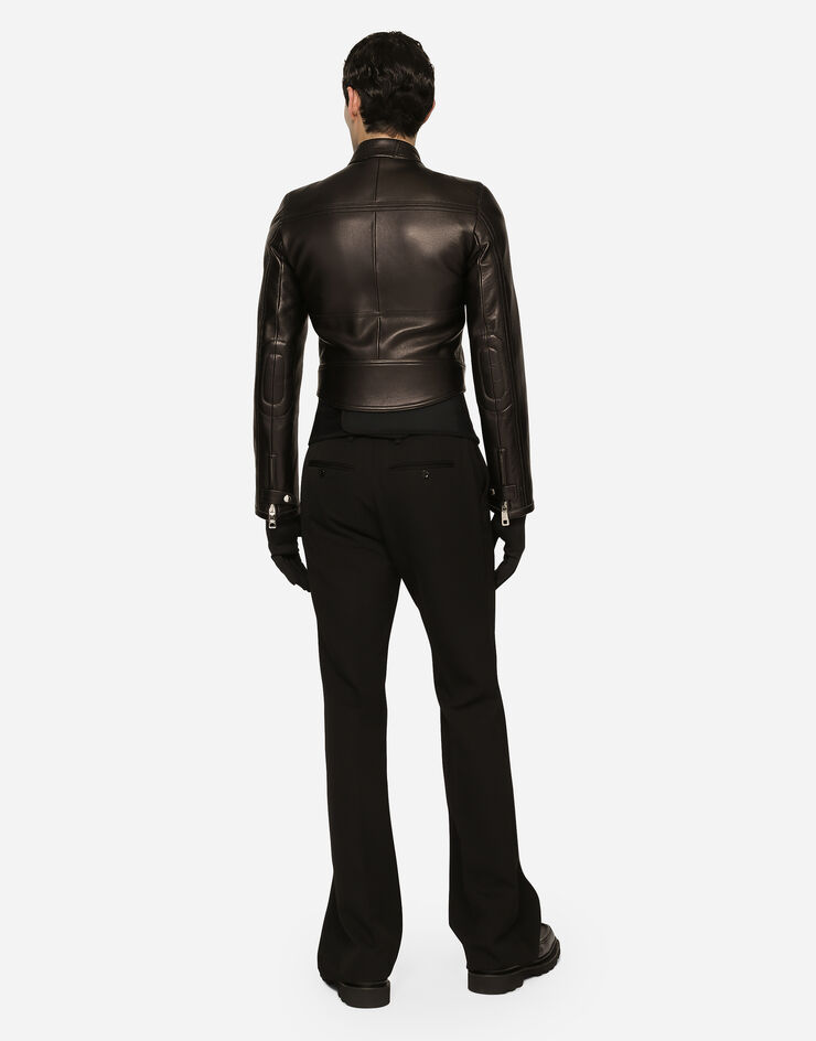 Dolce&Gabbana Nappa leather biker jacket Black G9AQYLHULSJ