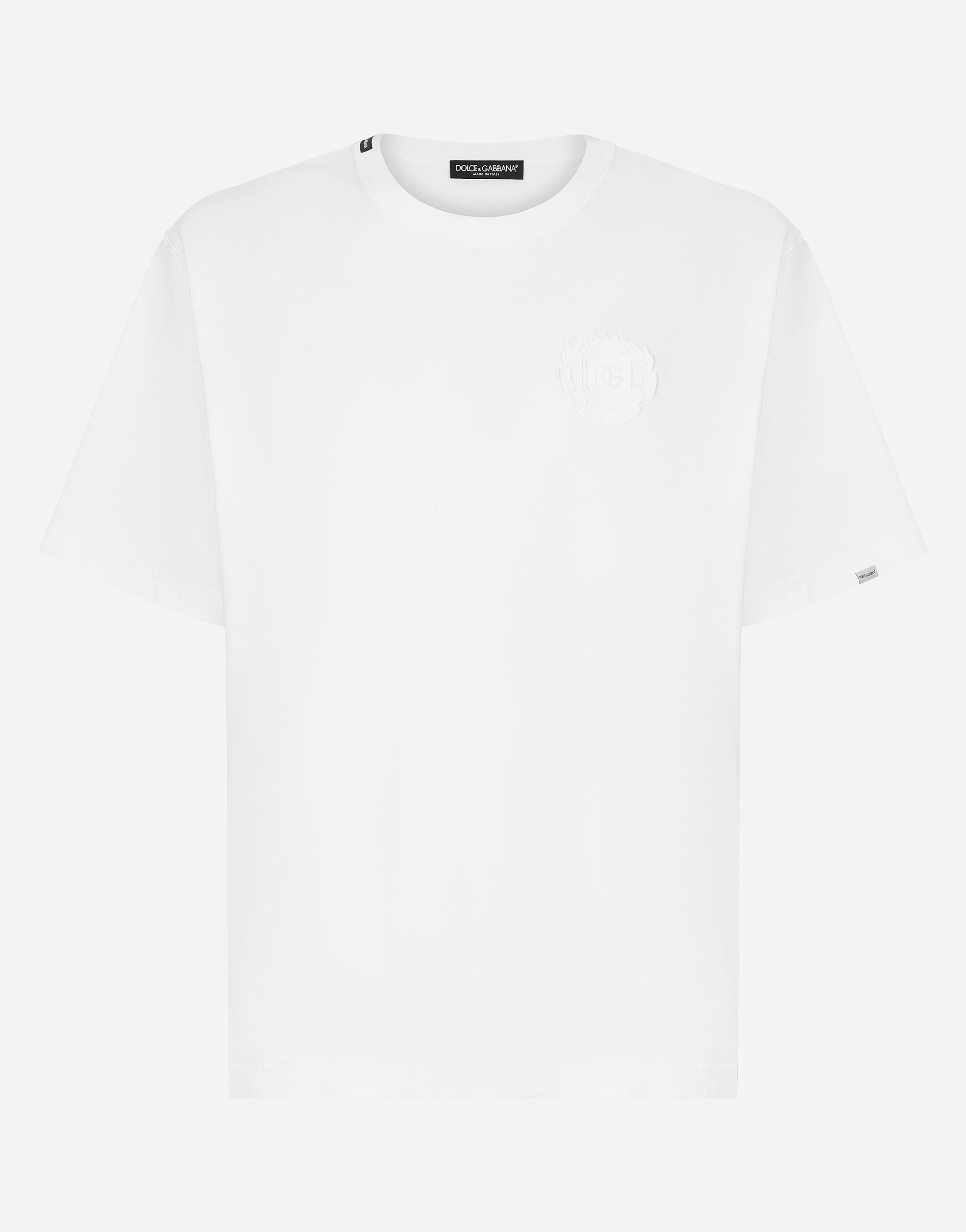 Whiteのメンズ ロゴエンブロイダリー コットン Tシャツ Whiteのメンズ ロゴエンブロイダリー コットン Tシャツ