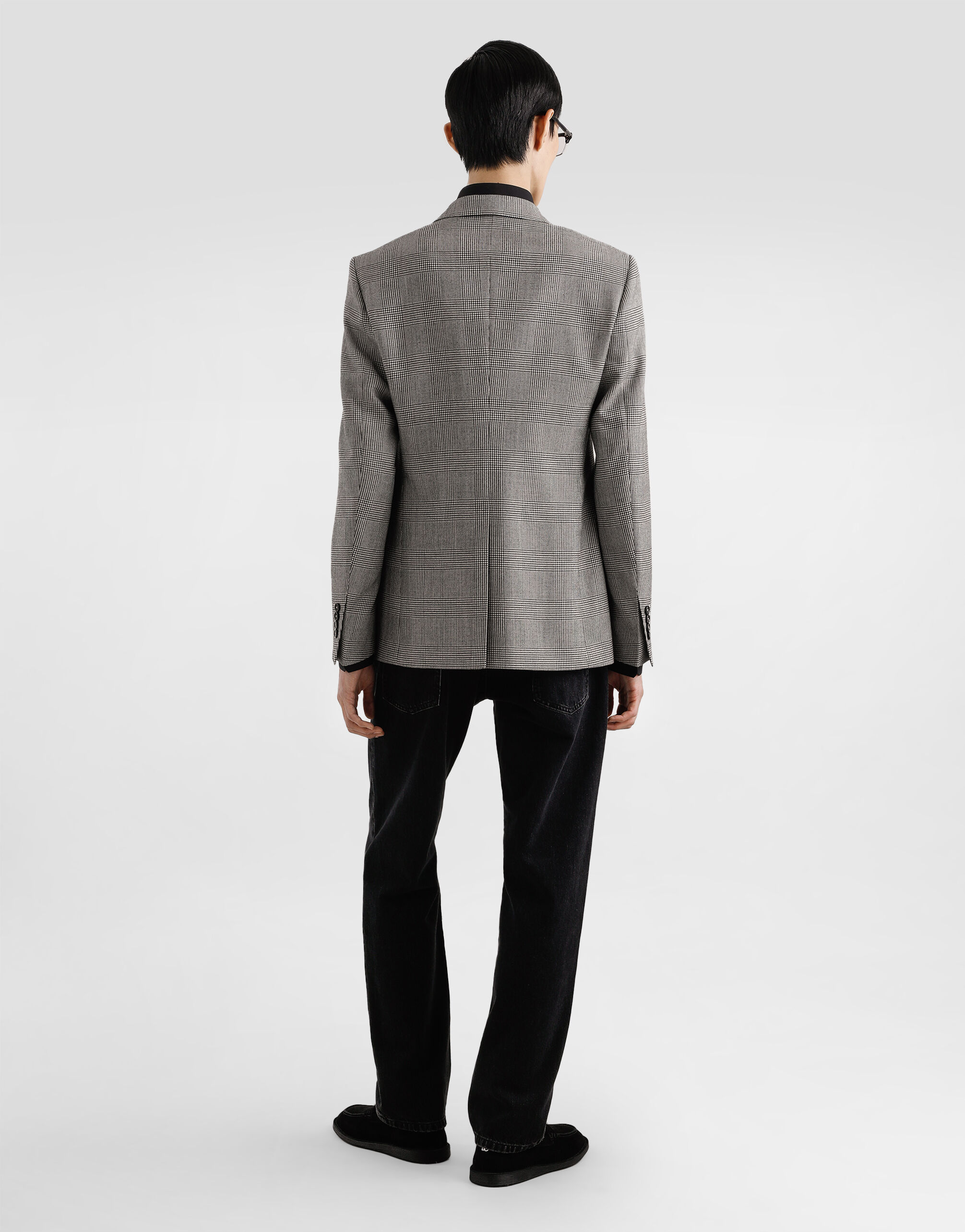 Glen plaid single-breasted sicilia light jacket in Multicolor for