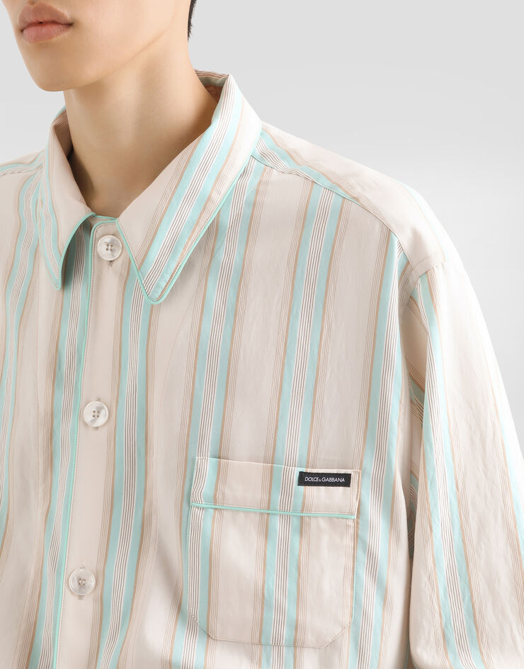 Dolce & Gabbana Striped fabric vanity shirt Multicolor G5OI2TFBMFZ