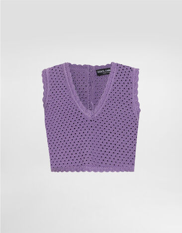 Dolce & Gabbana Crochet crop top Purple FXT38TJFMLT