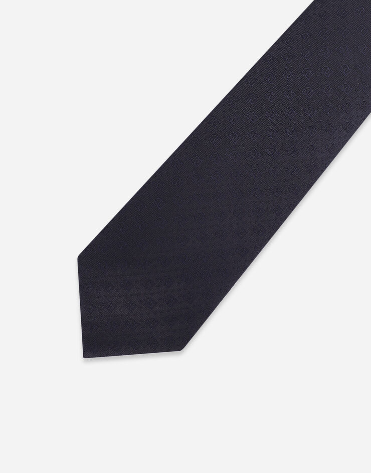 Dolce&Gabbana ربطة عنق بعرض 8 سم من حرير جاكار بشعار DG أزرق GT147EG0JQZ
